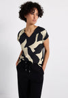 Street One Animal Print Top, Black and Beige