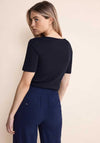 Street One Heart Neckline Top, Deep Blue