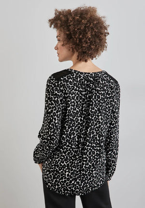 Street One Animal Print Blouse, Black