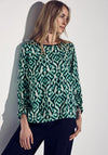 Street One Abstract Print Blouse, Green