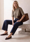 Street One Pearl Embellished Round Neck Knitted Jumper, Taupe