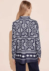 Street One Satin Printed Blouse, Deep Blue