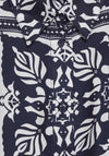 Street One Satin Printed Blouse, Deep Blue