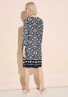 Street One Satin Printed Tunic Dress, Deep Blue