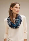Street One Animal Print Loop Scarf, Deep Blue