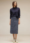 Street One Mesh Print Midi Skirt, Deep Blue