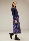 Street One Mesh Print Midi Skirt, Lupine Lilac