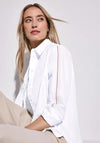 Street One Stripe Sleeve Buttoned Shirt, White