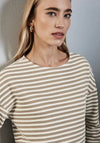 Street One Striped Woven Top, Taupe and Cream
