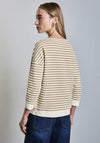 Street One Striped Woven Top, Taupe and Cream