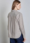 Street One Striped Buttoned Shirt, Taupe and White