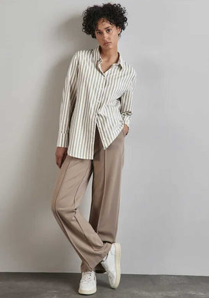 Street One Striped Cotton Blouse, White