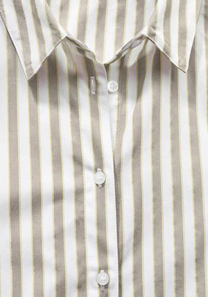 Street One Striped Cotton Blouse, White