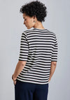 Street One Striped Turtle Neck Top, Navy and White