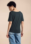 Street One Structure Crepe T-Shirt, Cool Vintage Green