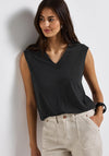 Street One Textured V Neck Vest Top, Dark Grey