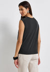 Street One Textured V Neck Vest Top, Dark Grey