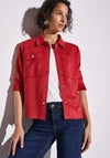 Street One Faux Suede Shirt Jacket, Red