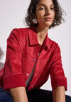 Street One Faux Suede Shirt Jacket, Red