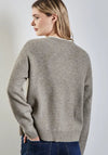 Street One Contrast Trim Sweater, Beige