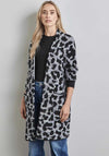 Street One Leopard Print Knit Cardigan, Grey