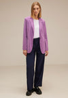 Street One Velvet Look Long Blazer, Cool Lilac