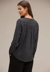 Street One Slit Neck Print Blouse, Black