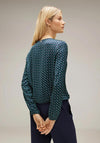 Street One Cutout Neckline Print Blouse, Gentle Green