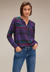 Street One Checked Blouse, Intense Pure Lilac