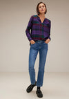 Street One Checked Blouse, Intense Pure Lilac