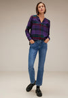 Street One Checked Blouse, Intense Pure Lilac