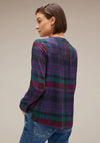 Street One Checked Blouse, Intense Pure Lilac
