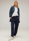 Street One Long Open Knit Cardigan, Deep Blue Melange