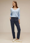 Street One Casual Slim Leg Chino Trouser, Deep Blue