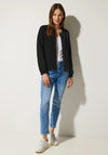 Street One Zip Up Textured Cardigan, Black