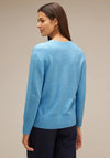 Street One V-Neck Knitted Sweater, Light Aquamarine Blue