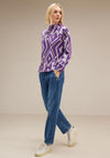 Street One Aztec Fluffy Knit Jumper, Deep Pure Lilac