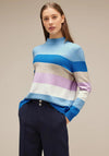 Street One Striped Sweater, Light Aquamarine Blue