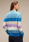 Street One Striped Sweater, Light Aquamarine Blue