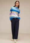 Street One Striped Sweater, Light Aquamarine Blue