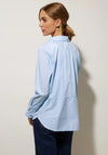 Street One Striped Cotton Mix Blouse, Sublime Blue