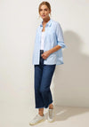 Street One Striped Cotton Mix Blouse, Sublime Blue