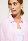 Street One Striped Cotton Mix Blouse, Soft Legend Rose