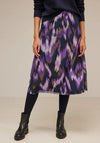 Street One Abstract Print Mesh Midi Skirt, Deep Pure Lilac