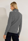 Cecil Stripe Turtleneck Top, Black