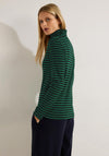 Cecil Stripe Turtleneck Top, Easy Green