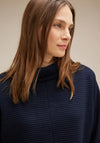 Street One Ribbed Structured Sweater, Deep Blue
