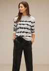 Street One Feather Yarn Stripe Sweater, Whisper Cream