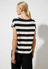 Street One Round Neck Striped Top, Black