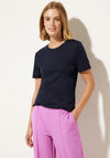 Street One Basic Crew Neck Top, Deep Blue